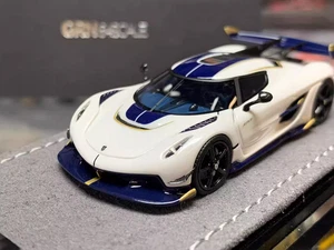 GRN1/64 Gryning Kö nigseg Jesko white blue carbon flower custom model ornaments - Picture 1 of 6