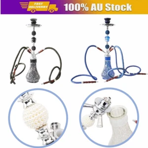 3 Hose Shisha Hookah M Size Black Blue Handmade Traditional Collectible Gift Au - Picture 1 of 10
