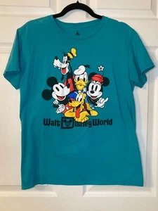 Walt Disney World "Mickey & Friends" Turquoise T-Shirt - Adult M - Collectable! - Picture 1 of 5