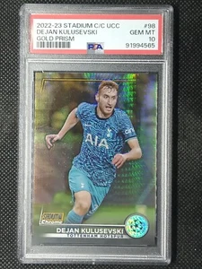 Dejan Kulusevski 2022-23 Topps Stadium Club Gold Prism #/50 PSA 10 Tottenham - Imagen 1 de 2