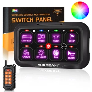 Panel de interruptor de 8 velocidades AUXBEAM RC-800 control de circuito auxiliar RGB multifunción - Imagen 1 de 9