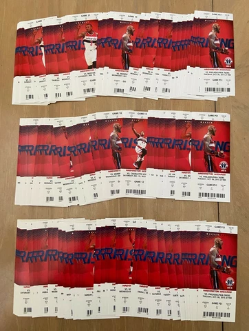 LOT of 3 - WASHINGTON WIZARDS 2015-2016 NBA SEASON FULL TICKETS ALL 43 GAMES Cover