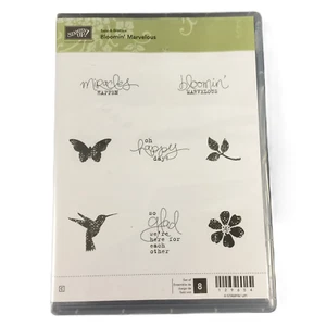 Stampin' Up! BLOOMIN' MARVELOUS Stempelset Sprüche Vogel Schmetterling 8 Stempel - Bild 1 von 5