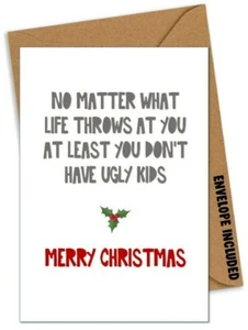 Funny Rude Christmas Card For Xmas Mum Dad Nan Brother Sister Aunty Uncle /VC - Picture 1 of 1
