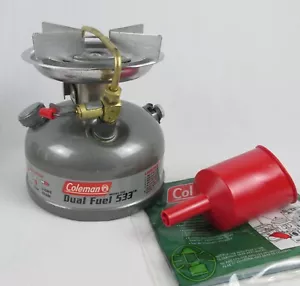 Coleman Modell 533 Dual Fuel Single Burner Campingkocher Made in USA + Trichter NOS - Bild 1 von 15