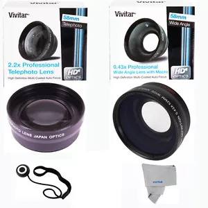 TELEPHOTO ZOOM LENS +WIDE ANGLE MACRO LENS FOR CANON REBEL T3 T3I T5 80D T6I T6 - Picture 1 of 8
