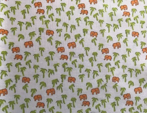 Sciarpa/fazzoletto Jim Thompson 100% cotone carino elefante stampato disegno 18"x18" - Foto 1 di 3