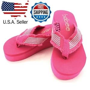 NEW !!! Bobee Fuchsia Pink Women's EVA Platform Wedge Sandal Flip Flop Thong - Picture 1 of 6