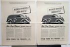 1938 Ford Trucks V8 One-Tonner Seventh Year Of V8 Success Ad Proof Orig