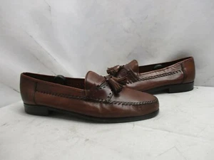 Sandro Moscoloni Angelo AMB-SY Brown Leather Slip On Tassel Loafers Mens Sz 11 - Picture 1 of 8