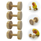 4pcs Creative Parrot Chewing Toys Wooden Dumbbell Playthings for Small Birds
