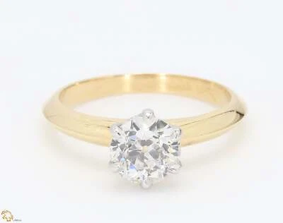 蒂芙尼 1.07 克拉 F-SI1 钻石 18k YG 订婚戒指 — 第 1/4 张图片