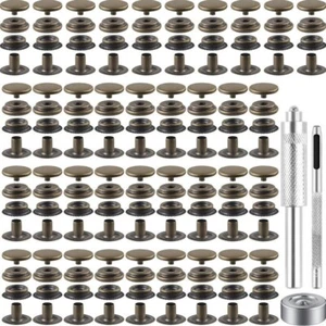 72 Pieces 15MM Snap Fastener Kit Tool Snap Button Kit Snaps for Leather Leather - Picture 1 of 5