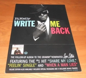 Póster promocional R. Kelly Write Me Back 2 caras plano 2012 12x18 - Imagen 1 de 3