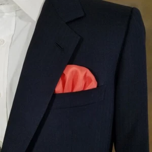 NEW 100% Silk Pre-Folded Pocket Square Insert - Salmon Coral Orange Tone - Picture 1 of 5