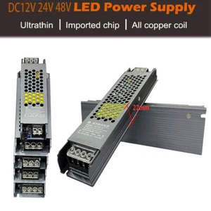 Ultra Thin Power Supply DC 12/24/48V Transformers Adapter Led Driver Strip Light - Picture 1 of 8