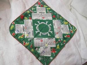 Vintage 1953 Handkerchief printed Calendar - Picture 1 of 6