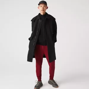 LACOSTE DETACHABLE HOOD KNEE-LENGTH WATER-RESISTANT PARKA BLACK SIZE 54 LARGE - Picture 1 of 12