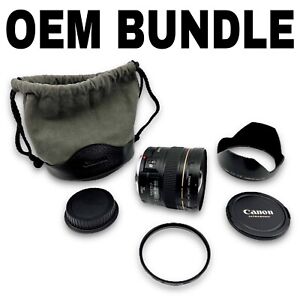 Canon EF 20mm f/2.8 USM Wide-Angle Fixed Lens w/ Covers, Hood, Bag, & Protector
