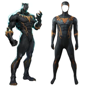 Cosplay Marvel Rivals Black Panther Hood Jumpsuit Adult Kids Bodysuit Halloween - Picture 1 of 11