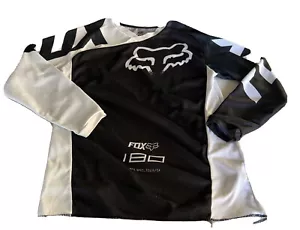 Fox Racing Jersey Black/White Youth Large Fox Logo 100% polyester - Picture 1 of 5