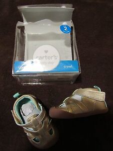 NWT Carter's Every Step Stage 1 Infant Girl 6-9 mo Size 2 GOLD Fisherman Sandals