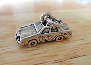 1 Sterlingsilber 3D 12x21x8mm 3 Gramm sagt Polizei Polizist Truppe Auto Charm - Bild 1 von 5