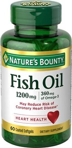 Nature's Bounty Fish Oil Omega 3 Supplements - Supports Heart Health, 1200 Mg - Picture 1 of 5