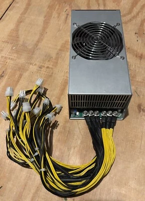 Quiet Bitmain APW5 12V 1300/2600W 115/240VAC Power Supply 20x PCIE for Antminers - Image 1 of 4