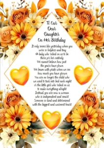 NEW DESIGN To OUR Dear Daughter On Her Birthday A5 Card for Her Birthday Love - Picture 1 of 2