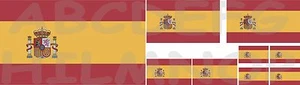 9 adesivi BANDIERA SPAGNA STICKERS SPAIN FLAG SPANISH VINILE impermeabile AUTO - Bild 1 von 1