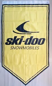 SKI DOO BOMBARDIER 3x5ft VINTAGE FLAG BANNER DRAPEAU SNOWMOBILE MAN GARAGE 1975