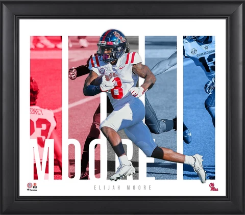 Elijah Moore Ole Miss Rebels Framed 15"x 17" Player Panel Collage Cover
