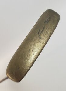 Tom Hill A Brass Putter Fluted Steel Shaft 35" RH Leather Grip Vintage