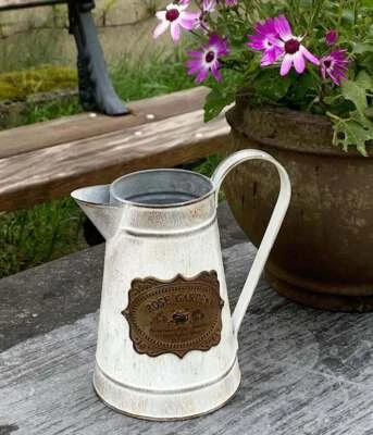 Deko Krug Zink Zinkkrug Rose Garden Gießkanne Wasserkrug Shabby Antik-Stil 20cm - Bild 1 von 4