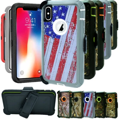 Ударопрочный защитный чехол с зажимом для ремня кобуры для Apple iPhone Xs XR Max - Изображение 1 из 4