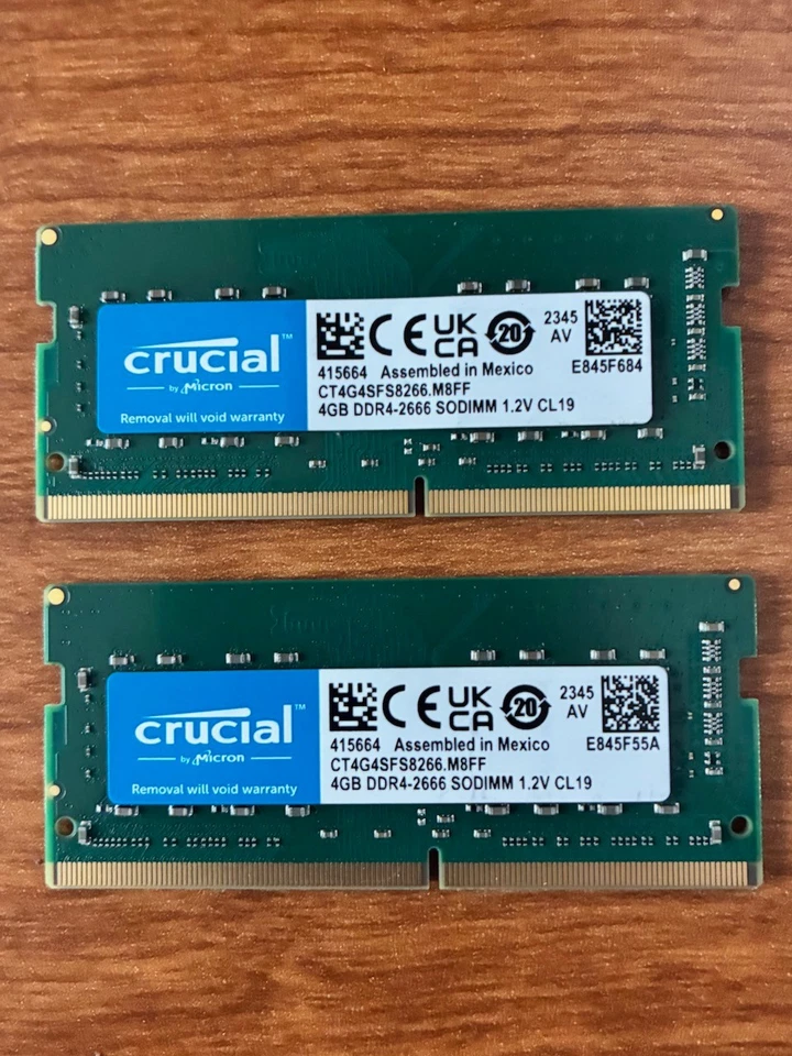 Micron Crucial Memory RAM 2 x 4 GB = 8 GB SO-DIMM DDR4-2666 Laptop iMac Mac Foto 1 de 1