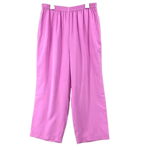 Pantalones Nordstrom Mujer Talla M Seda Pierna Ancha Pantalones Cortos Cintura Elástica Rosa - Imagen 1 de 12