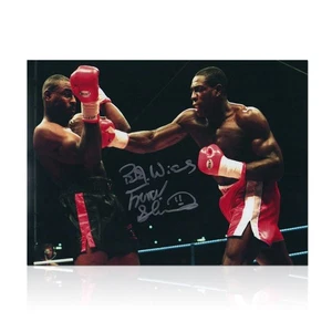 Frank Bruno Signed Boxing Photo: Fighting McCall - Picture 1 of 4