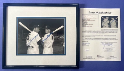 Mickey Mantle & Joe DiMaggio Signed 8x10 Photo JSA COA ZZ62183 - Image 1 of 4
