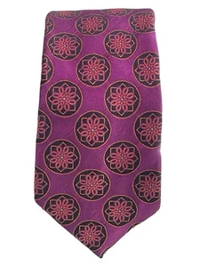 Ted Baker Herren Krawatte Geometrisches Kreismuster Hergestellt in den USA - Bild 1 von 4