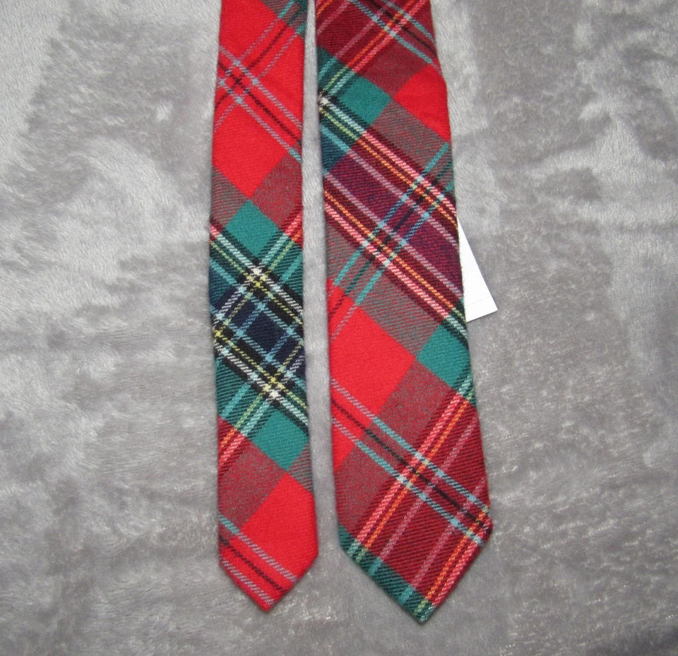 Corbata a cuadros de algodón verde rojo 42" de largo Crewcuts para niños Foto 1 de 4