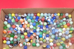 200 Vintage WV Marbles Swirls Ravenswood Alley Agate Red Blue Multicolor Nice - Picture 1 of 10