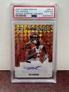 2020 Panini Mosaic Rookie Scripts Auto Tee Higgins - Orange - Picture 1 of 4