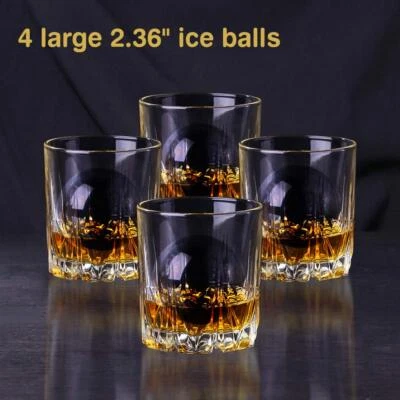Crystal Clear Ice Ball Maker 4 Cavity Large Clear Ice Balls Form, 2.5” Round Ice - Image 1 of 4