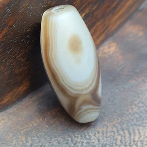 Vintage Natural Pattern Himalayan Tibetan Agate Bead - Picture 1 of 18