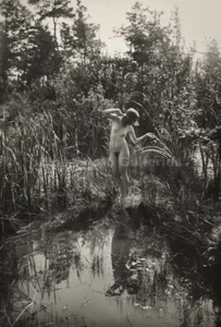 1925 Original MARCEL PAUL MEYS Female Nude Woman Landscape Vintage Silver Photo - Picture 1 of 3