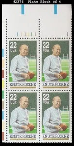USA3 #2376 MNH PB4 Knute Rockne - Bild 1 von 1