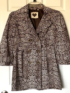 HeartSoul Statement Piece Jacket Top Lined Double Breasted 3/4 Sleeve Size L - Picture 1 of 12