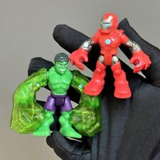2pcs Playskool Marvel Super Hero Adventures Hulk & Iron Man Power Up Figures Toy